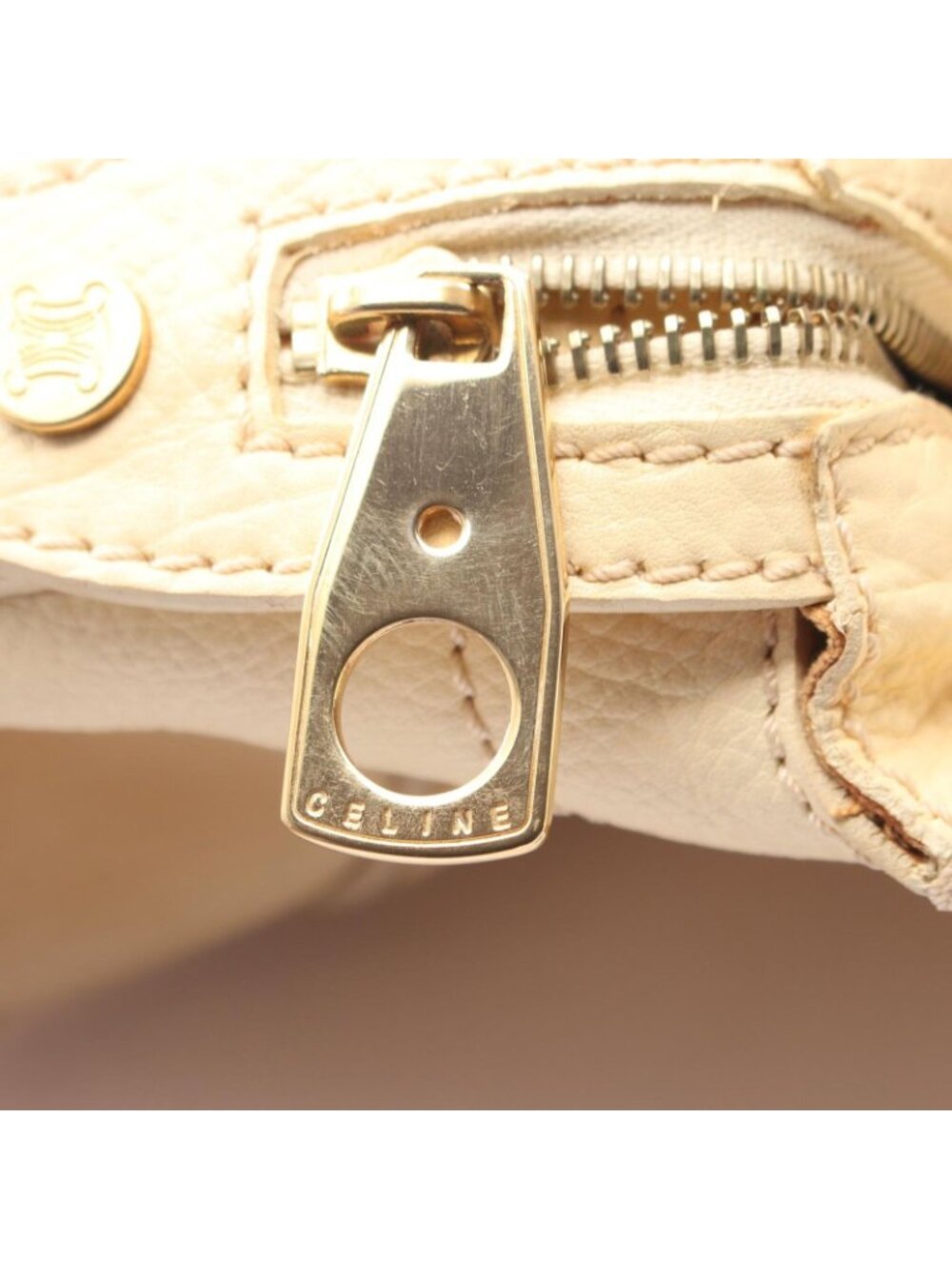 Celine Handbag Macadam Cream Leather Triomphe - Picture 11 of 11